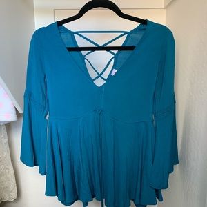 Blue long sleeve blouse